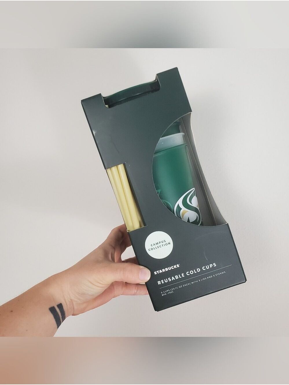 Starbucks Green Reusable Cold Cup Sacramento State Campus Collection